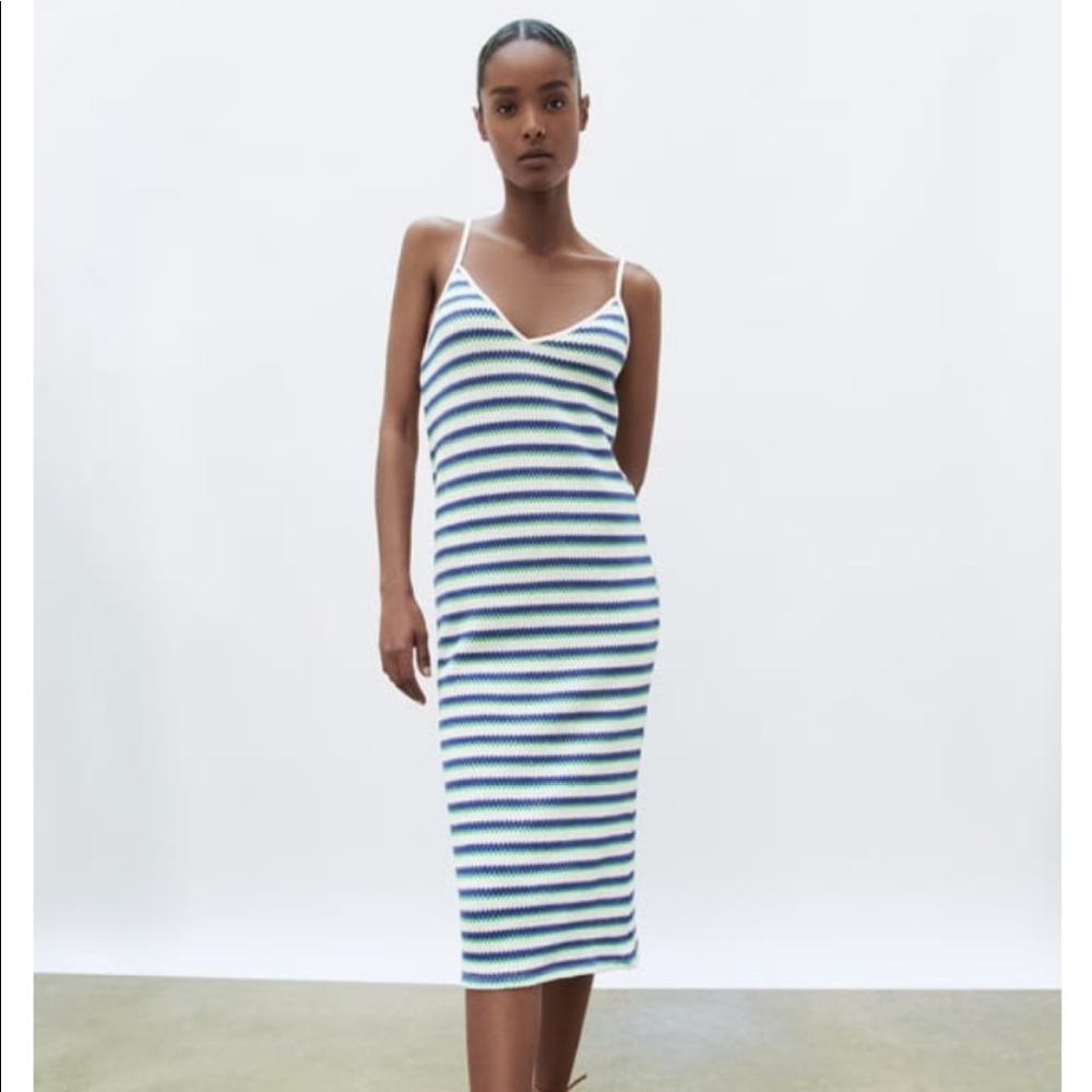 Zara Striped Jacquard Dress